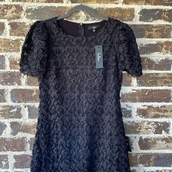 NWT Lulus Always For You Black Puff Sleeve Mini Dress Size Small - Picture 4 of 9